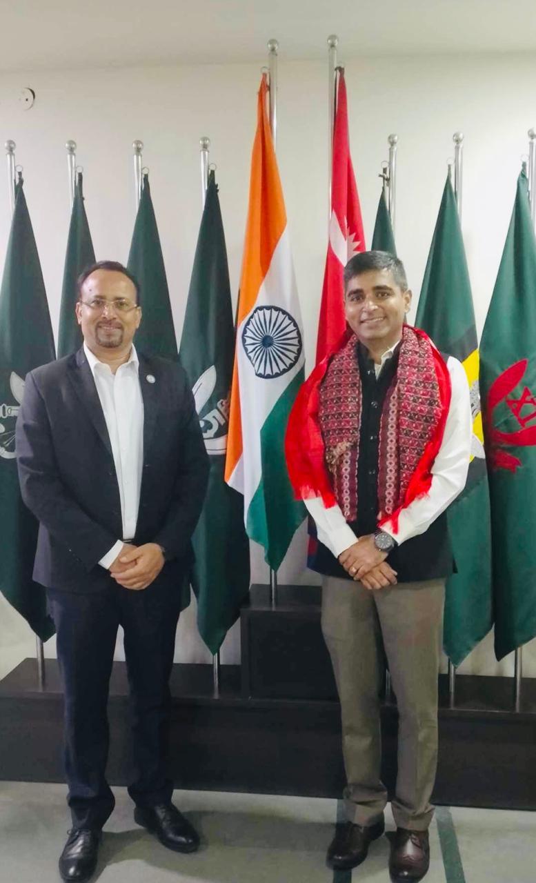 नेपालका लागि भारतीय रक्षा सहचरी (Defense Attaché) Colonel V Subramaniam सँग भारतीय दुतावास लैनचौरमा छलफल कार्यक्रम